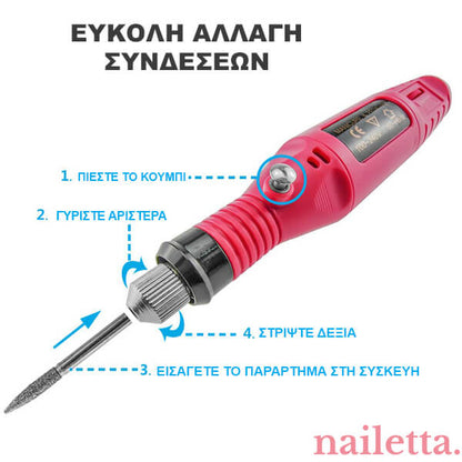 NAILETTA®: ΗΛΕΚΤΡΙΚΌΣ ΤΡΟΧΙΣΤΉΣ ΝΥΧΙΏΝ